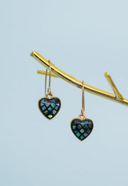Azure Abalone Heart Earrings