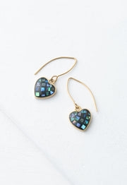 Azure Abalone Heart Earrings