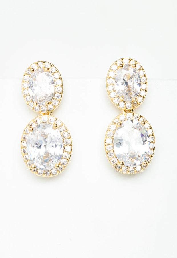 Divine Connection Gold and Zircon Earrings