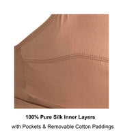 Cocoa-Post Surgery Full Cup Front Closure Silk & Organic Cotton Mastectomy Bra with Removable Paddings