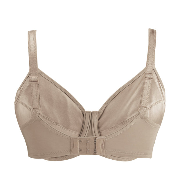 Shell-Underwired Silk & Organic Cotton Full Cup Bra with Removable Paddings