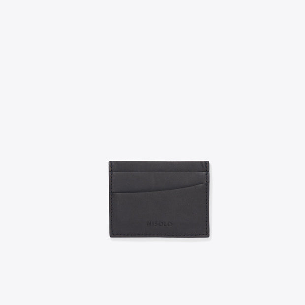 Upcycled Leather Card Case Black