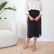 The Dressy Rib Knit Midi Skirt