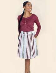 Cardinal Striped Organic Jersey Skirt