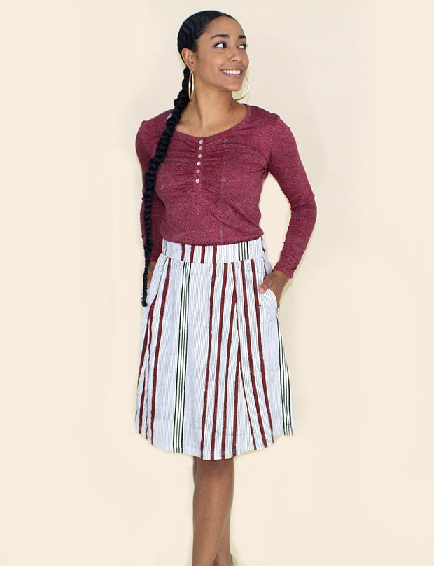 Cardinal Striped Organic Jersey Skirt