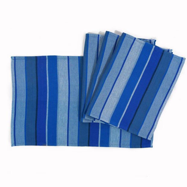 Striped Placemat Set | Stormy Blues