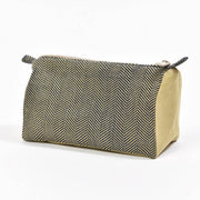 Cosmetic Bag | Navy & Khaki Herringbone