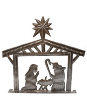 Stable Nativity Metal Art
