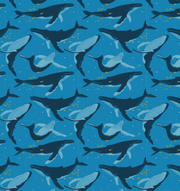 Whales/Bubbles X-Large 36" | Reusable and Reversible Gift Wrap