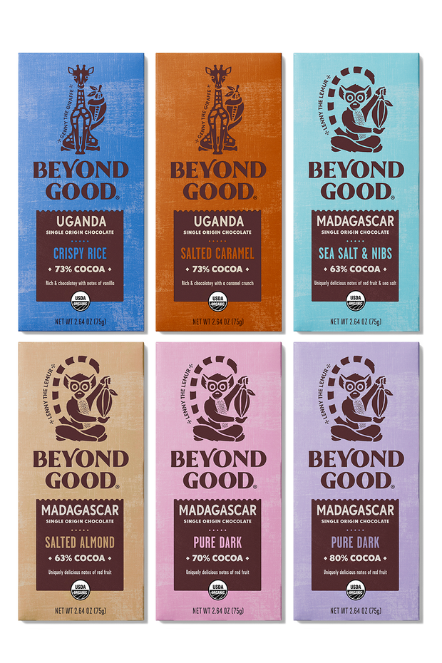 Beyond Good Single Origin Best Seller's Bundle - Six Chocolate Bars From Uganda & Madagascar