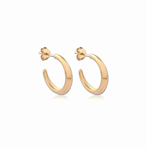 Crescent Hoop Earrings in Gold, Small