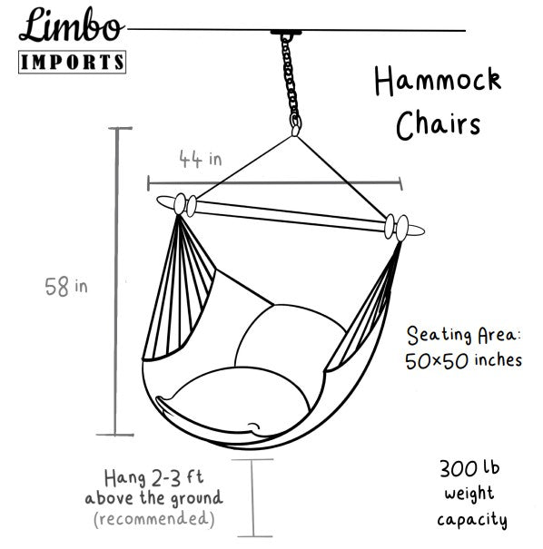 Black and White Macrame Hammock Swing Chair + 2 Pillows Set