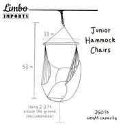 Junior Boho Indoor Hammock Chair With Tassels | LOLITA JUNIOR