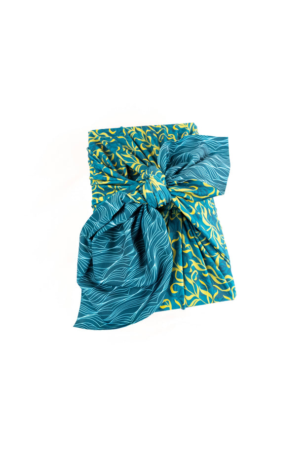 Kelp/Waves Small | Reusable and Reversible Gift Wrap