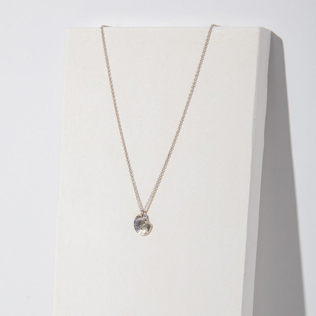 Tiny Palette Necklace - Hammered Sterling Silver
