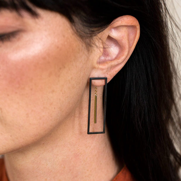 Foundation 2-in-1 Earrings | Brass