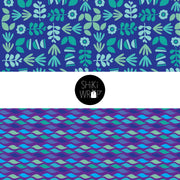 Leafi/Blue Wavi small 18" | Reusable and Reversible Gift Wrap