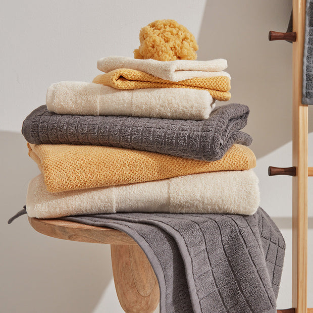 Textured Organic Cotton Towel - Rattan