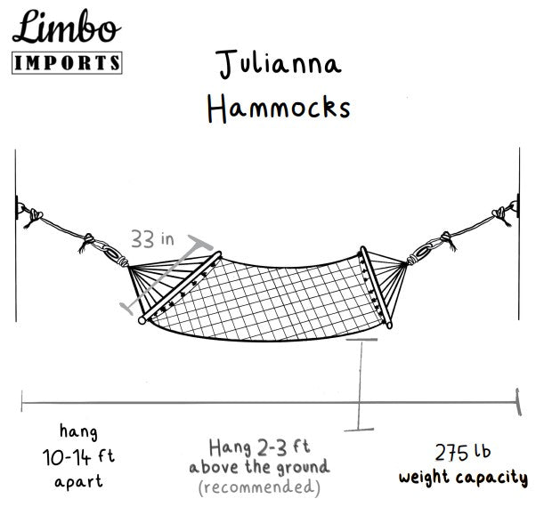White Woven Hammock With Wood Spreaders | JULIANNA