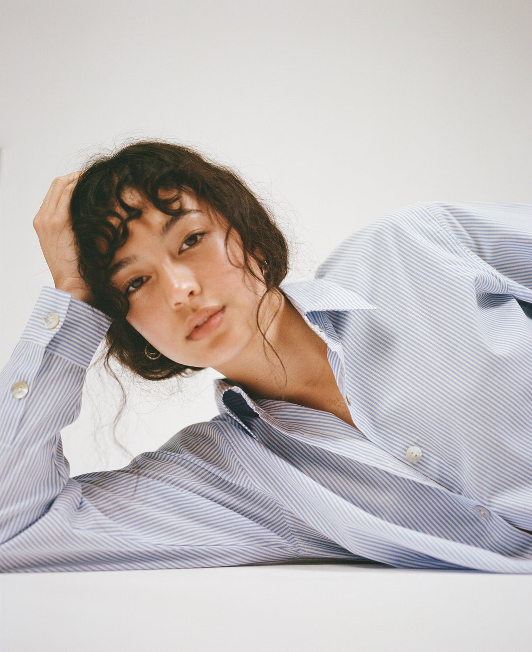 Poplin Shirt Blue Pinstripe