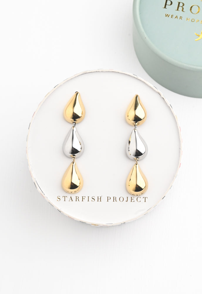 Fresh Beginnings Mixed Metal Drop Earrings