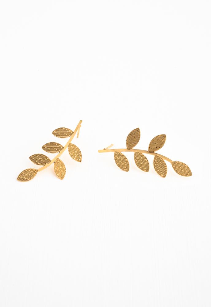 Flourish Vine Leaf Earrings