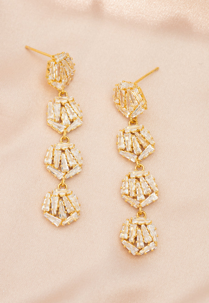 Bliss Zircon Cluster Dangle Earrings