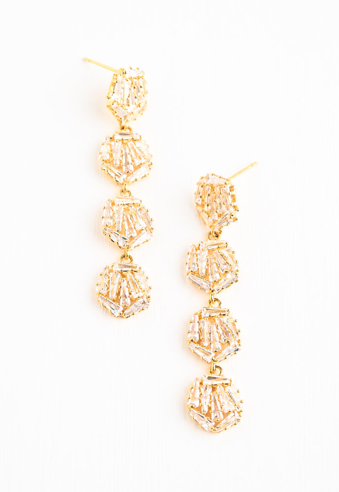 Bliss Zircon Cluster Dangle Earrings