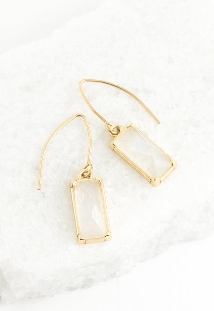 Moonlit Grace Earrings in Gold & Moonstone