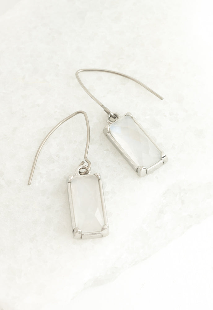 Moonlit Grace Earrings in Silver & Moonstone