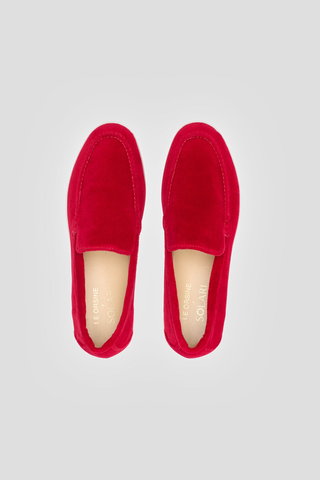 Vegan Velvet Loafer Red