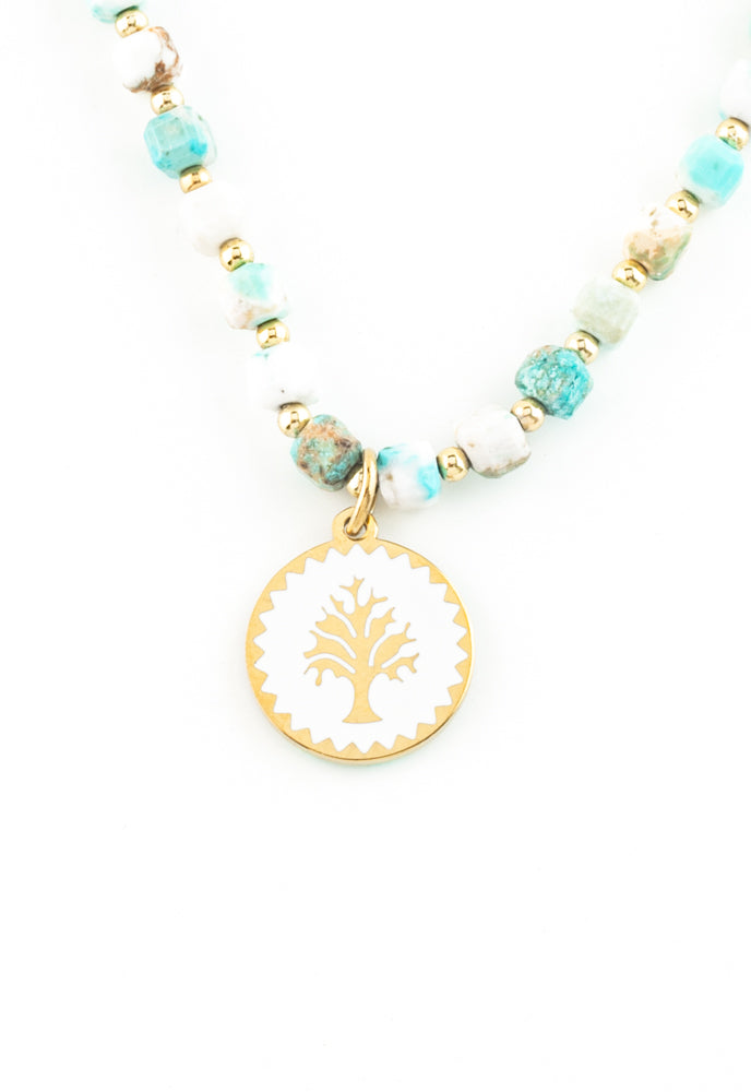 Strong Oak Turquoise Beaded Necklace