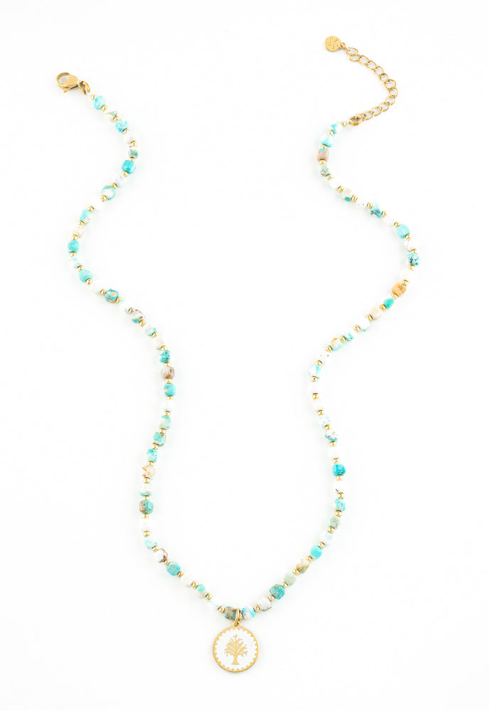 Strong Oak Turquoise Beaded Necklace