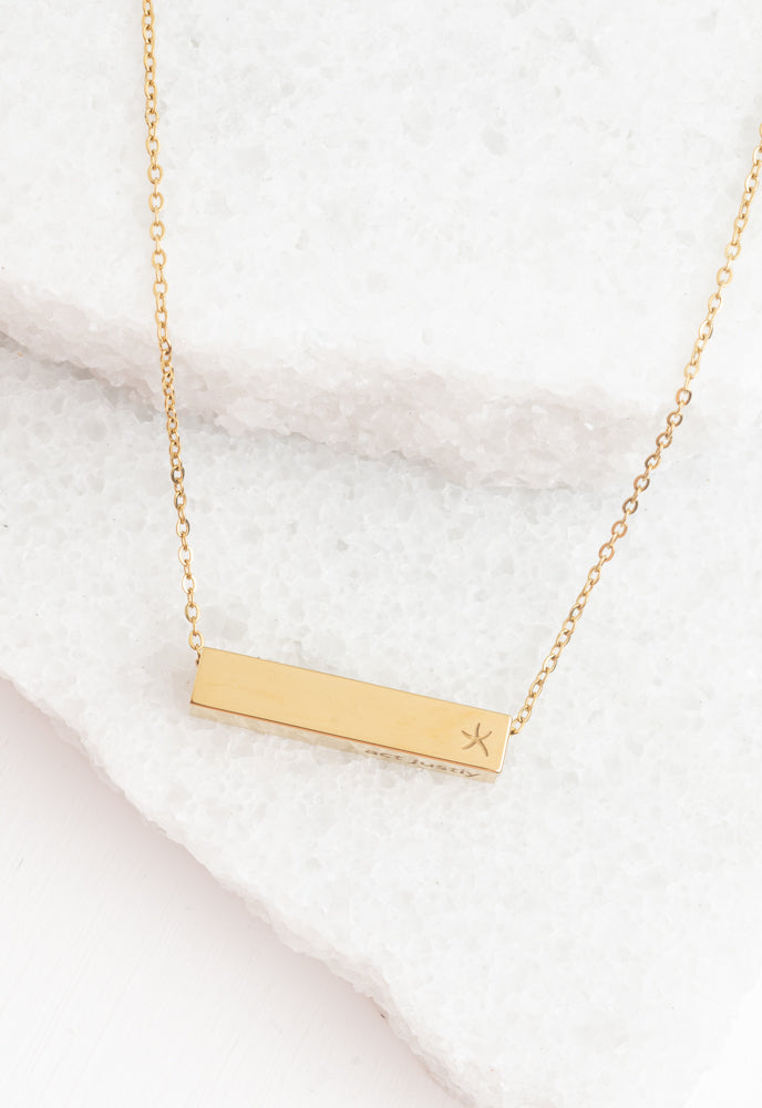 Walk Humbly Bar Necklace