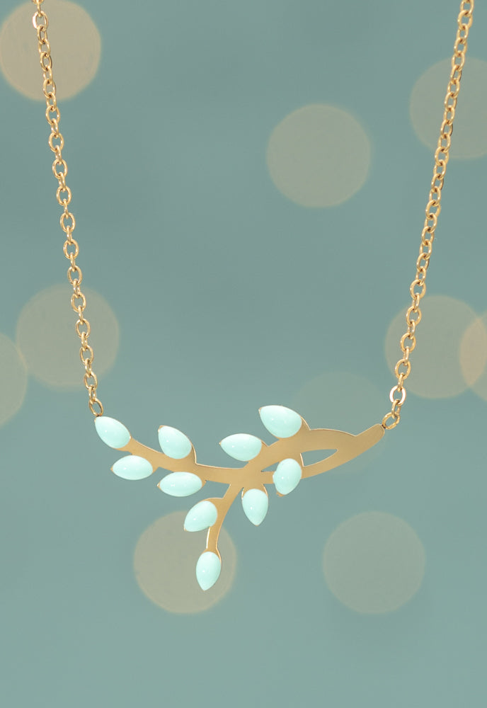 Shared Hope Leaf Necklace in Mint