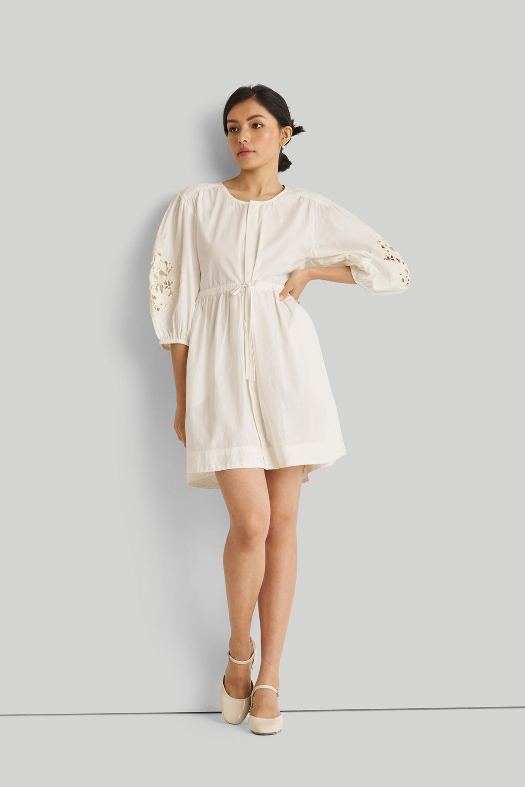 Shirt Dress with Balloon Sleeves