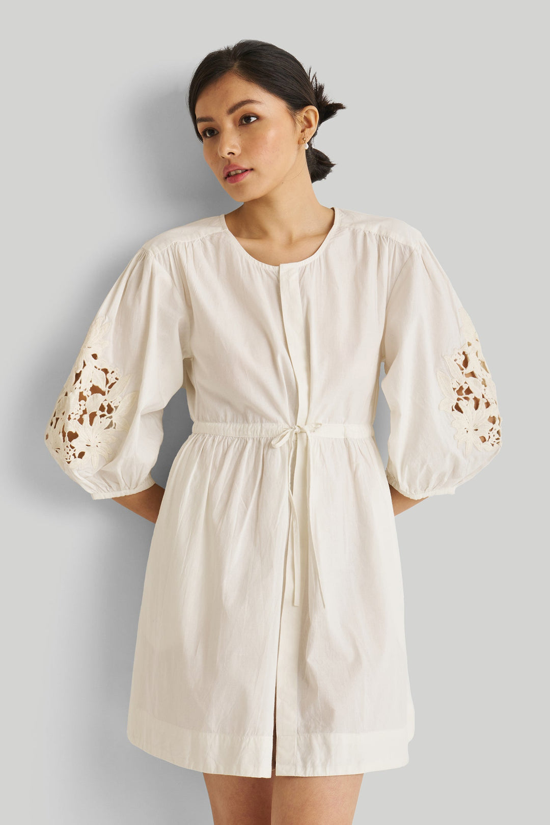 Shirt Dress with Balloon Sleeves