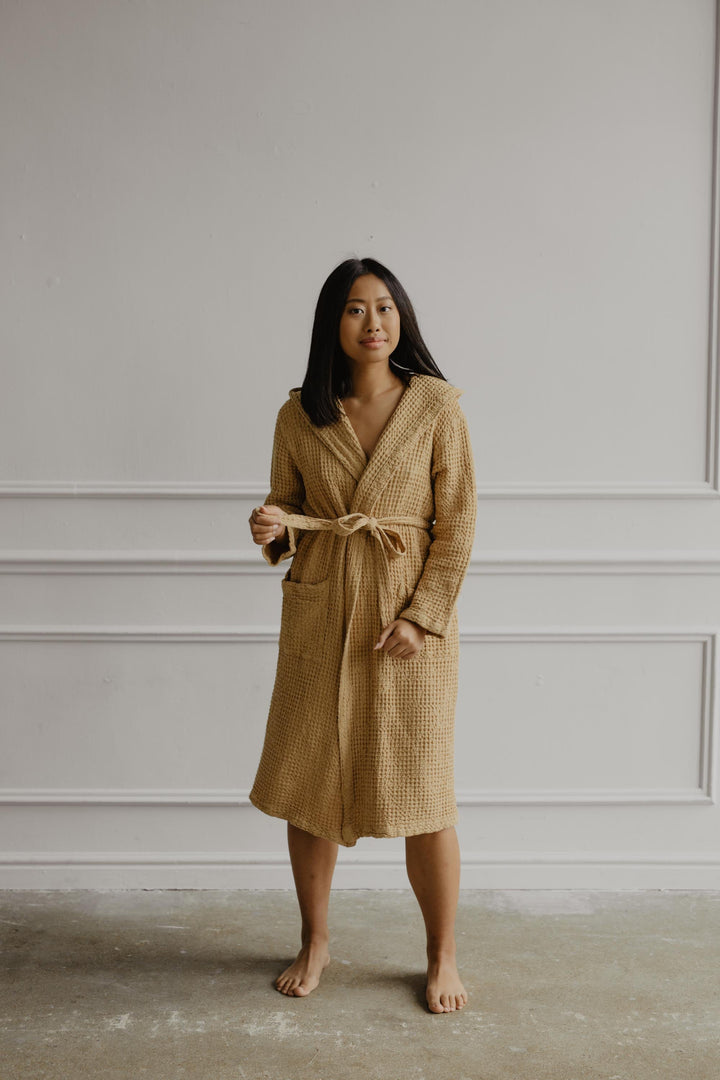 Waffle linen bathrobe Snuggle