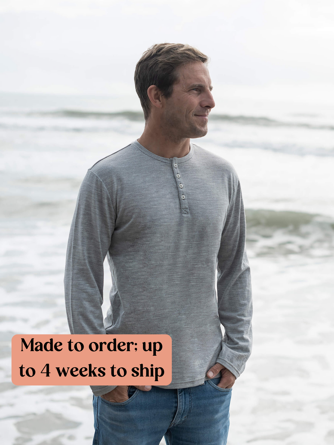 Men's Wainui Henley Silver