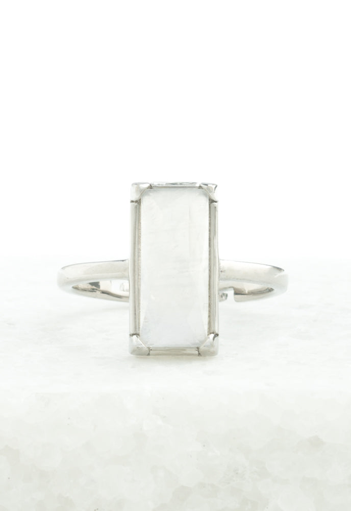 Moonlit Grace Ring in Silver & Moonstone