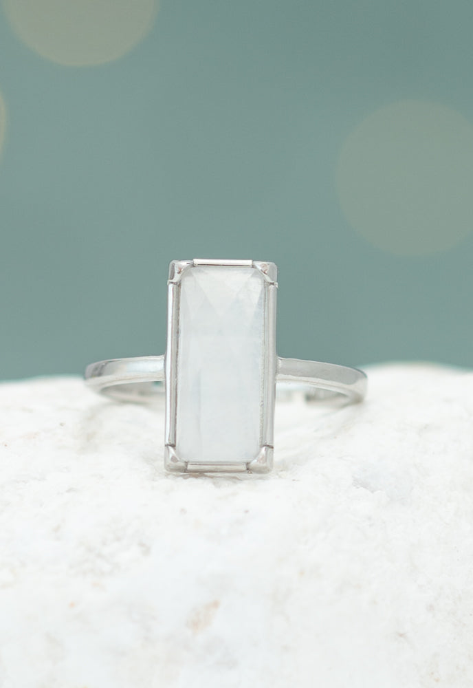 Moonlit Grace Ring in Silver & Moonstone