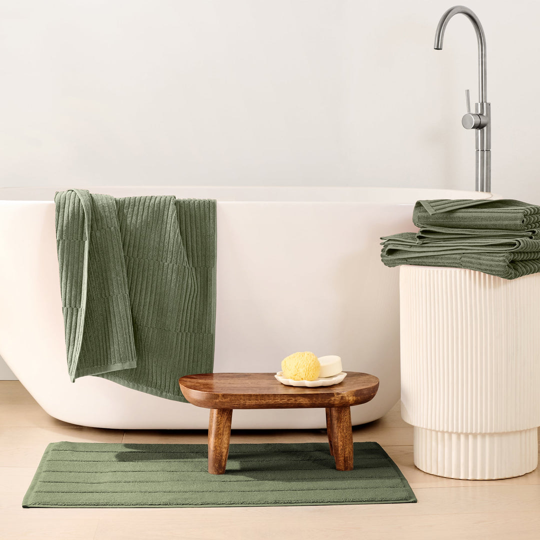 Organic Ribbed Bath Set