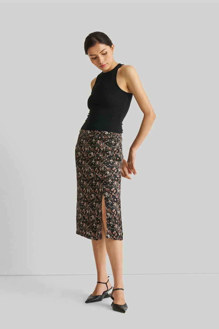 Brunch Skirt in Black Florals