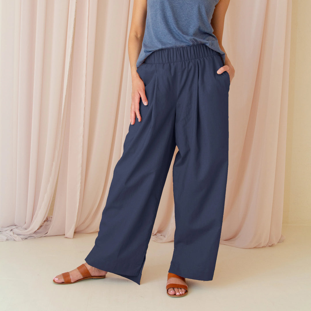 The Linen-Cotton Wide Leg Pant