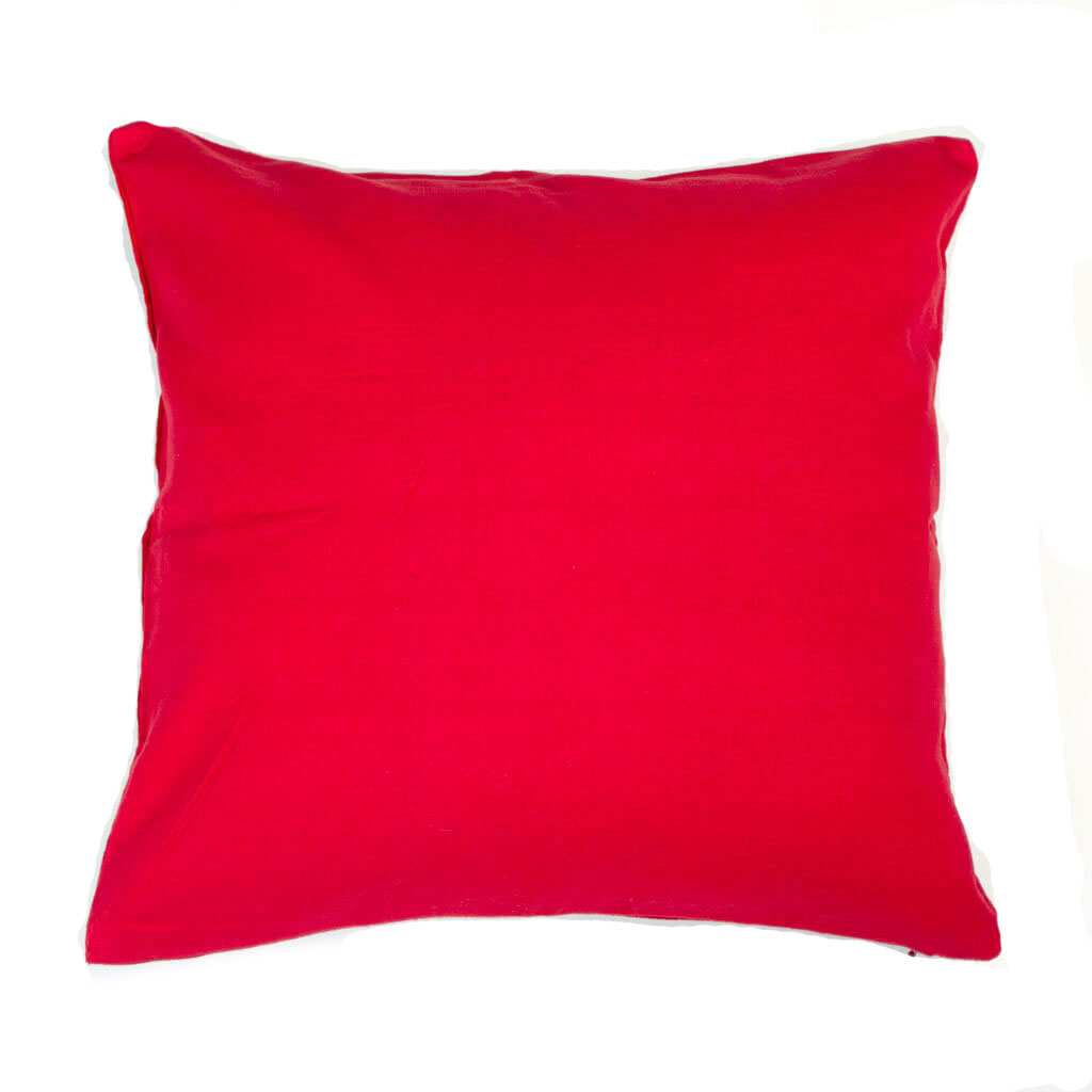 Guatemala Hand Woven Red Throw Pillow | Design "B"