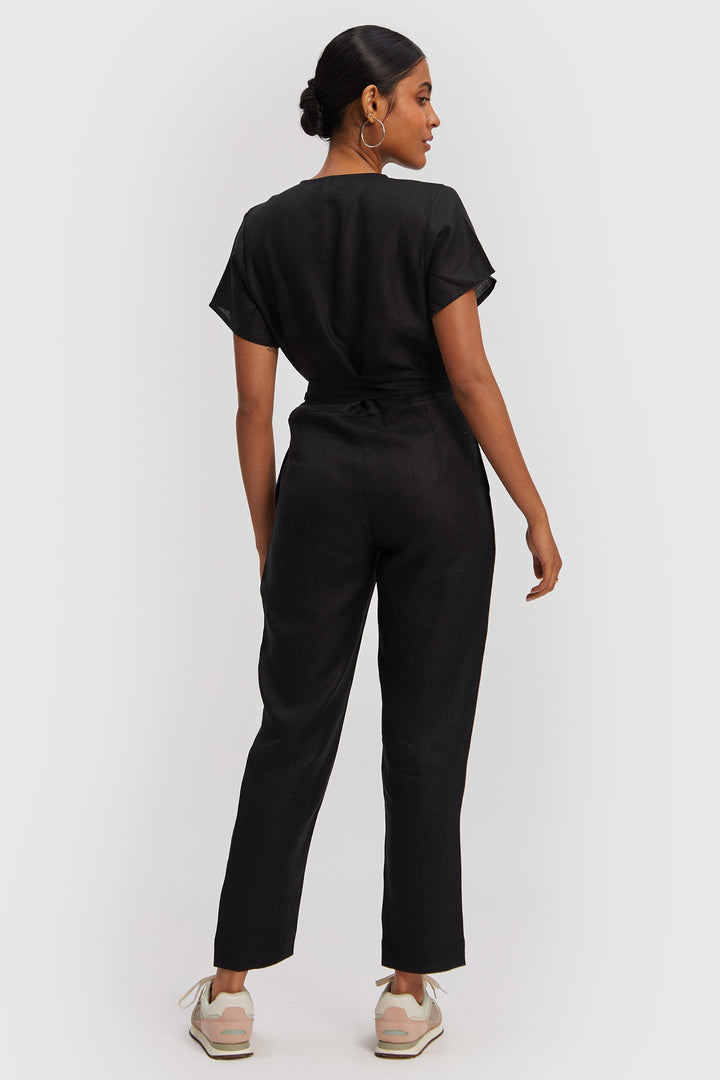 Cropped Wrap Jumpsuit