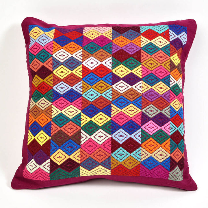 Magenta Brocade Throw Pillow | Design "D"