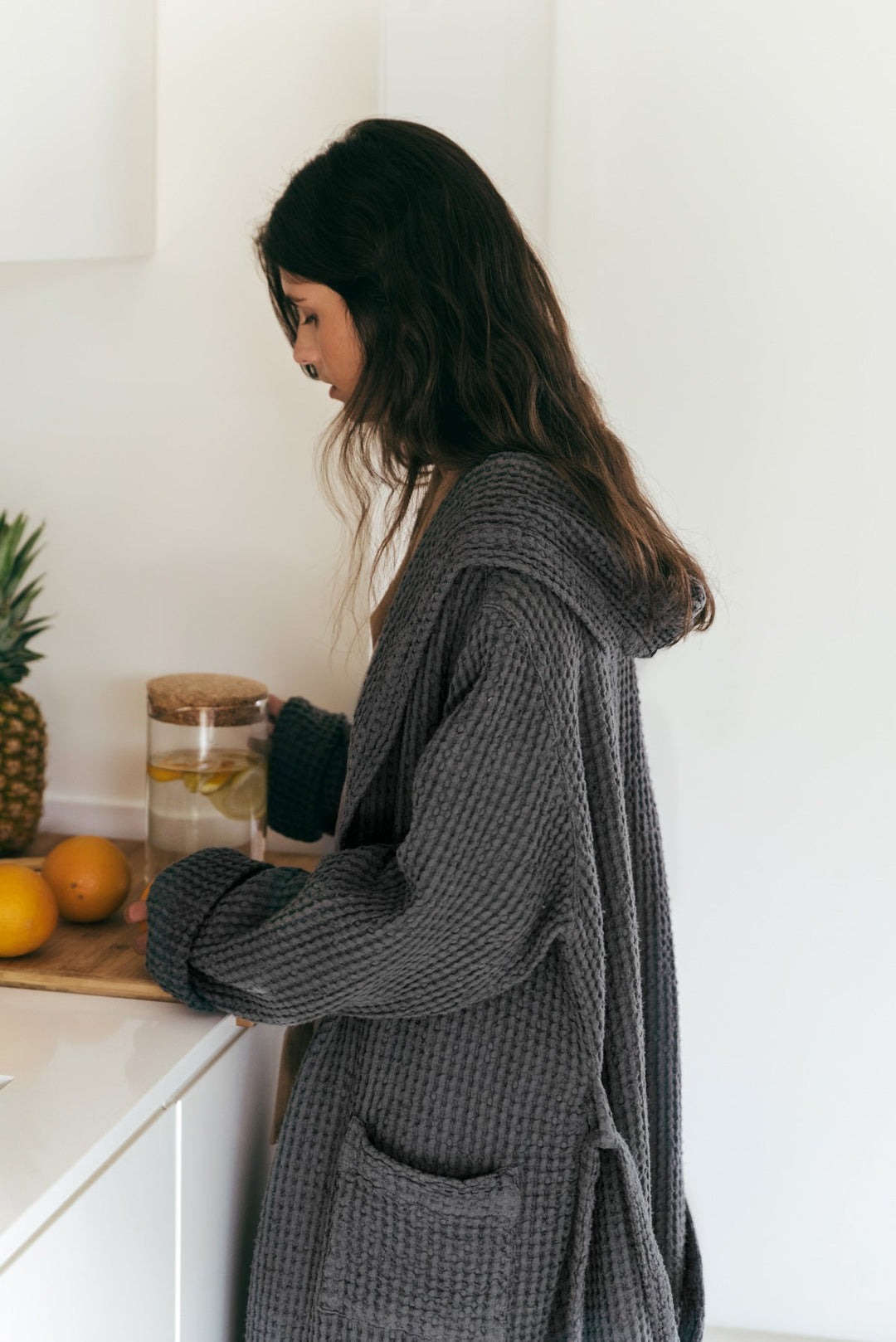 Waffle linen bathrobe Snuggle