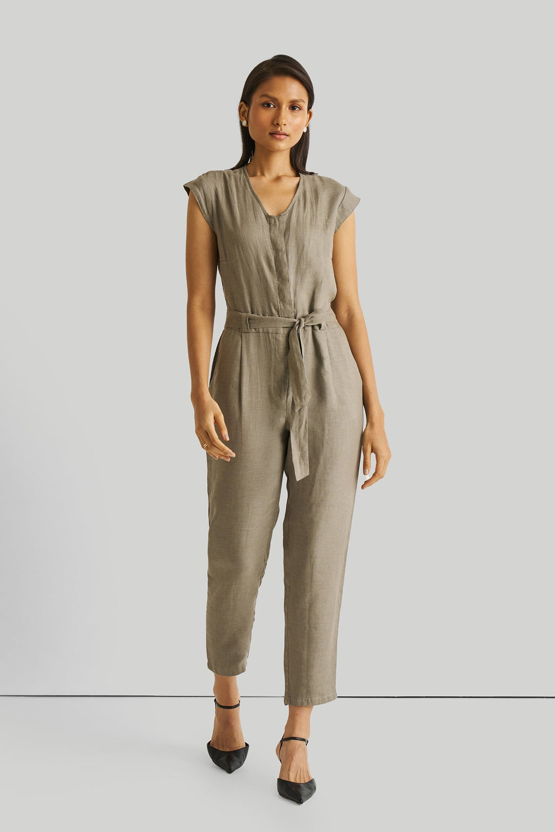 Evening Chai Jumpsuit in Dark Green