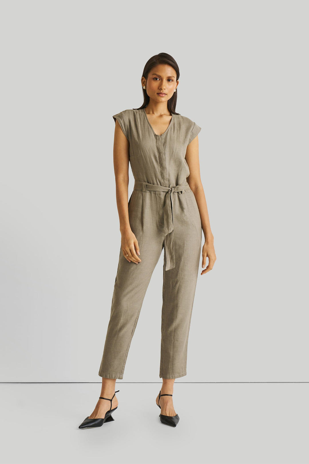 Evening Chai Jumpsuit in Dark Green